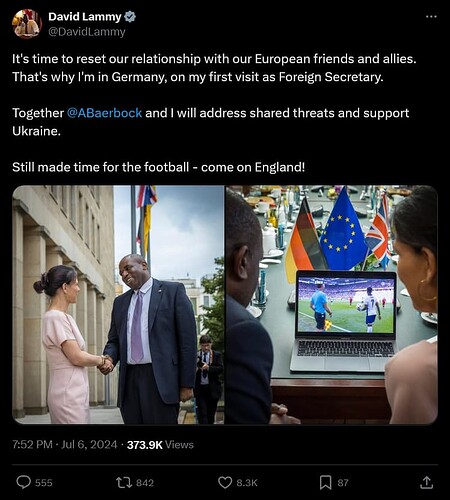 Screenshot 2024-07-07 at 00-26-10 (1) David Lammy on X It's time to reset our relationship with our European friends and allies. That's why I'm in Germany on my first visit as Foreign Secretary. Together @ABaerbock and...