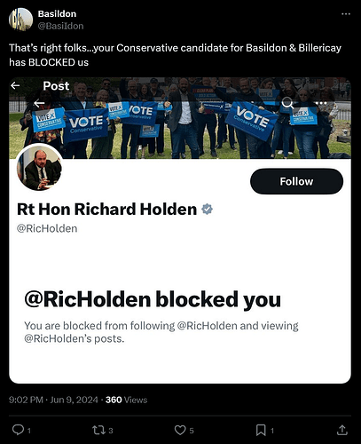 Screenshot 2024-06-09 at 21-51-38 (1) Basildon on X That’s right folks…your Conservative candidate for Basildon &amp Billericay has BLOCKED us https __t.co_MZvmOYEjEn _ X
